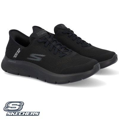 Sapatilhas desportivas pretas SKECHERS com logo e sola preta
