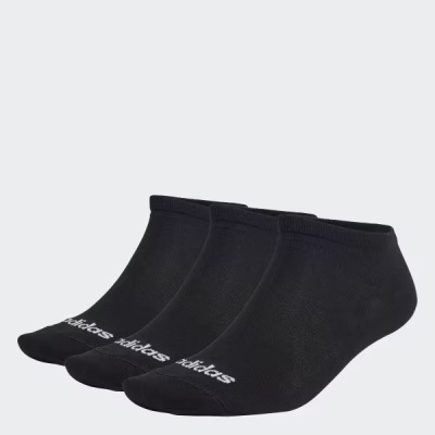 Quatro pares de meias baixas pretas com logo adidas branco