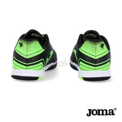 Par de sapatilhas de desporto Joma preto e verde vistas de trás