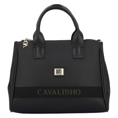 Mala preta da marca Cavalinho com letras douradas