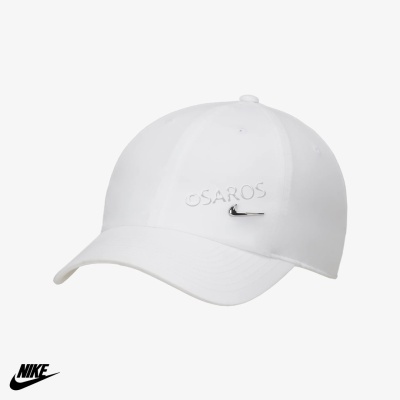 Boné branco Nike com bordado OSAROS e logótipo em metal prateado