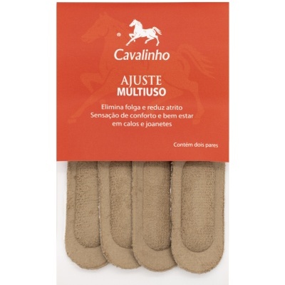 Pacote de ajuste multiuso Cavalinho em bege com embalagem vermelha.