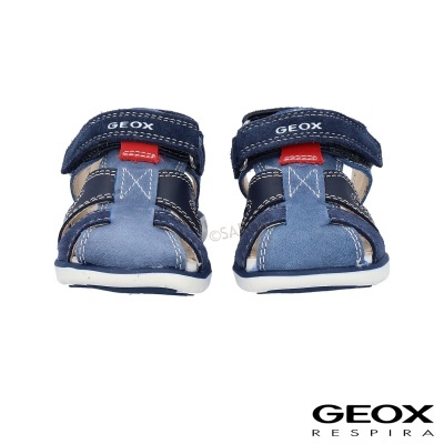 Sandálias de criança azuis GEOX com fecho em velcro e sola branca