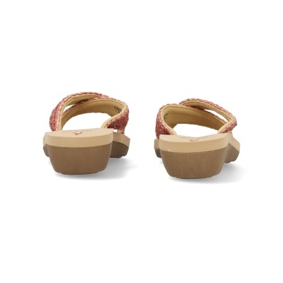 Sandálias femininas cor rosa com sola castanha