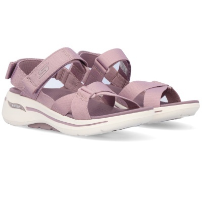 Sandálias femininas rosa claro com tiras ajustáveis e sola branca