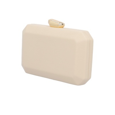 Mala de mão rígida bege com fecho dourado