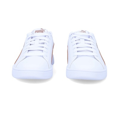 Sapatilhas PUMA brancas com riscas laterais castanhas