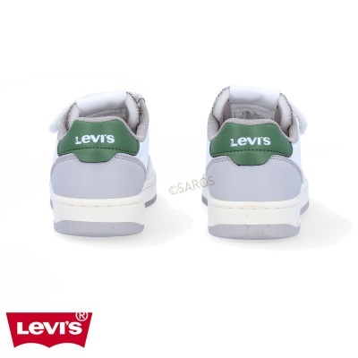 Sapatilhas Levi's brancas com detalhe verde e logótipo na parte de trás