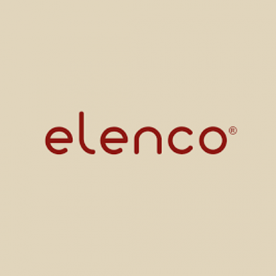 Logotipo da marca elencosobre fundo bege