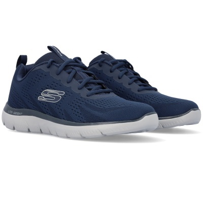 Sapatilhas de corrida Skechers azuis escuras com sola branca