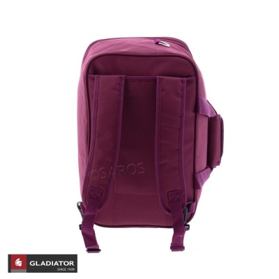 mochila vinho com alças acolchoadas, fundo branco e logótipo Gladiator