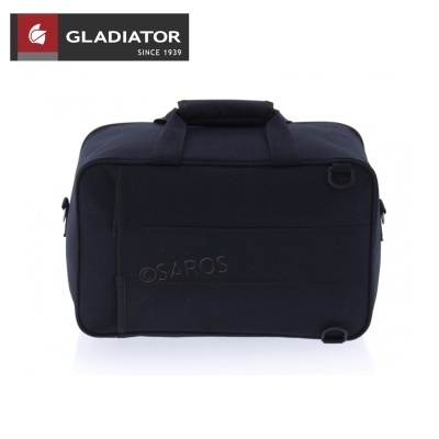 Mala de viagem preta com alça acolchoada e bolso frontal