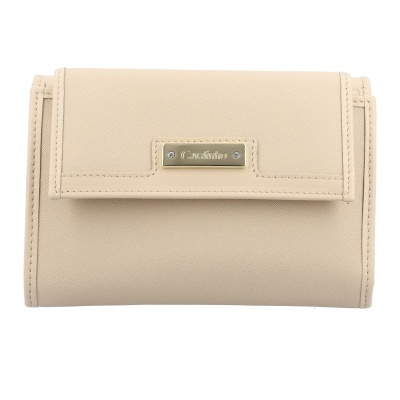 Carteira bege Cavalinho com placa metálica