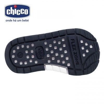 Sola de sapato Chicco preta e branca para bebé com textura antiderrapante
