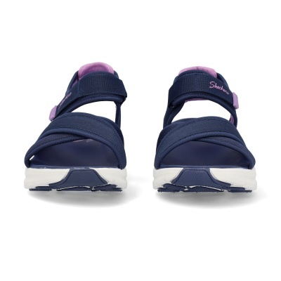 Par de sandálias desportivas Skechers azul escuro com detalhes lilás