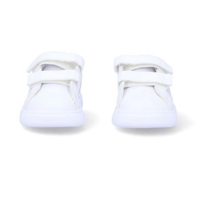 Sapatos infantis brancos com fecho de velcro duplo