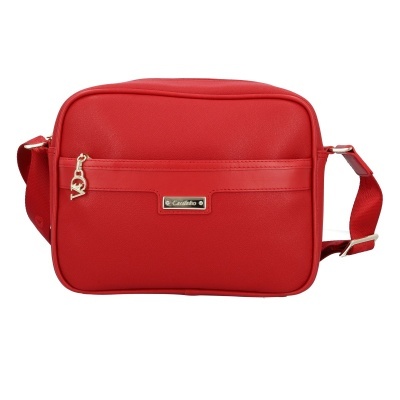 Mala vermelha Cavalinho com alça ajustável e pendente dourado