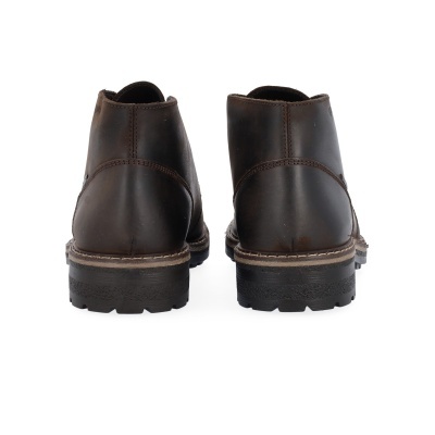 Botas de couro castanho escuro vista traseira
