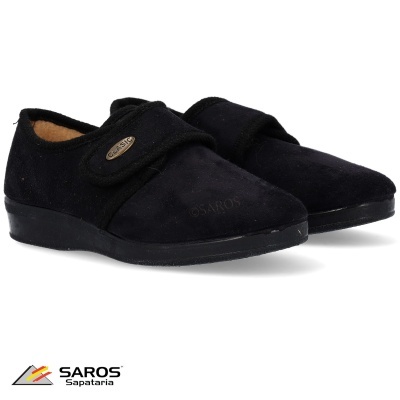 Sapatos pretos de camurça com velcro da SAROS