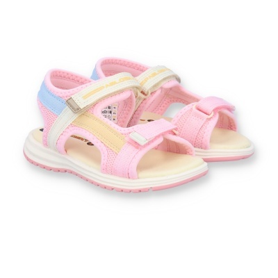 Sandálias infantis coloridas com tiras ajustáveis e sola branca