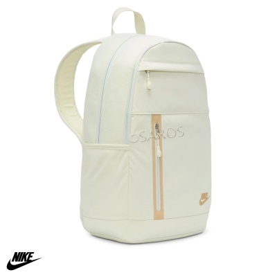 Mochila branca da Nike com zíper bege e logótipo