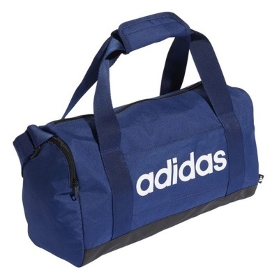 Mala de desporto azul escura com logo Adidas branco