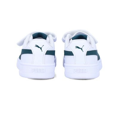 Sapatilhas desportivas brancas com detalhes verdes e logotipo PUMA