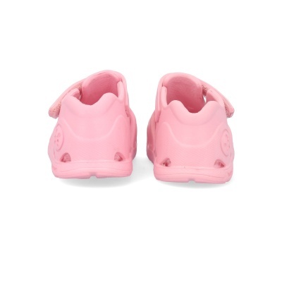 Sapatos infantis rosa vista traseira com fecho velcro