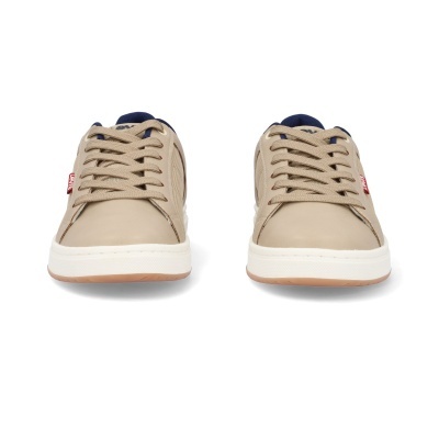 Par de ténis bege da Levis com atacadores e sola branca