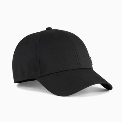 Boné preto com aba curva em tecido