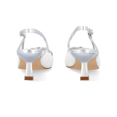 Sandálias femininas prata vista por trás