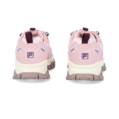 Sapatilhas desportivas cor-de-rosa vistas de trás