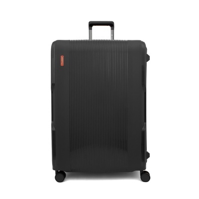 Mala de viagem preta com rodas e pega retrátil