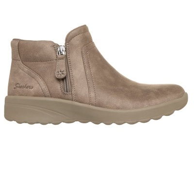 Botim beige Skechers com fecho