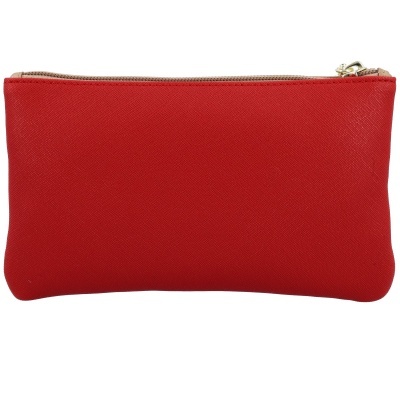 Necessaire retangular vermelha com fecho bege