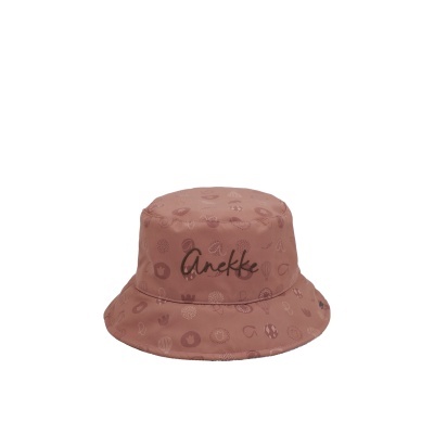 Chapéu bucket rosa com padrão e bordado Anekke