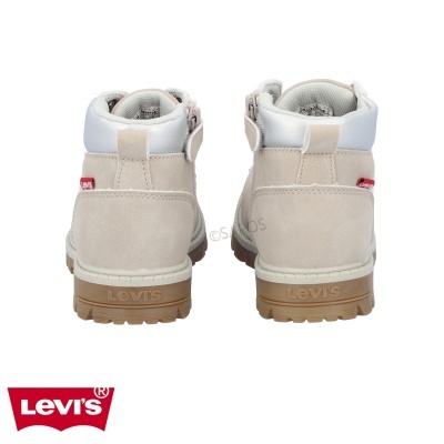 Botas Levi's bege claro com sola castanha vistas por trás