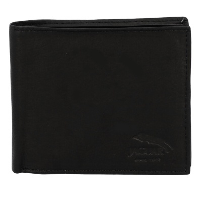 Carteira preta de pele com relevo de jacaré