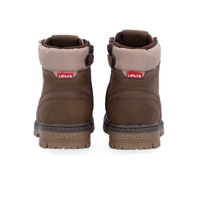 Botas Levis marrons para crianças vistas de trás