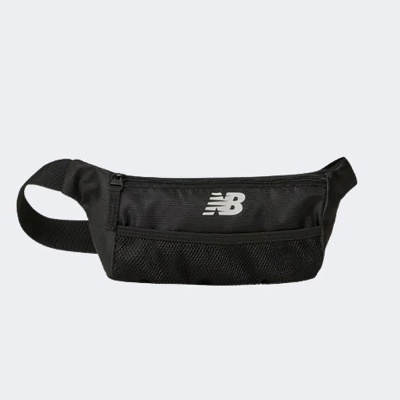 Bolsa tipo pochete preta com logotipo NB branco