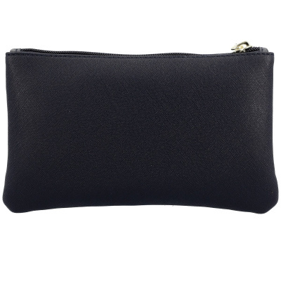 Bolsa preta retangular com fecho de correr