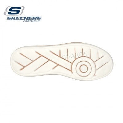 Sola branca de sapato Skechers com padrão geométrico e logotipo