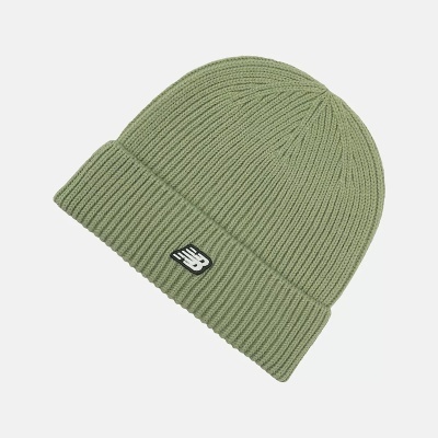 Gorro de malha cinzento esverdeado com logótipo NB