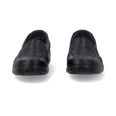 Sapatos de senhora tipo mocassim em pele preta