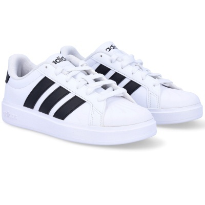 Sapatilhas Adidas brancas com riscas negras
