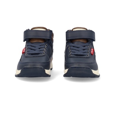 Sapatilhas infantis azuis com atacadores e velcro