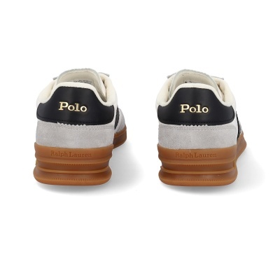 Sapatilhas Polo Ralph Lauren castanhas e cinza vistas de trás