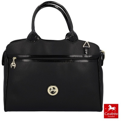mala preta Cavalinho com dois cabos e fecho de correr