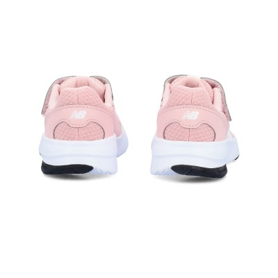 Ténis infantis cor-de-rosa com sola branca e logótipo NB