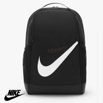 Mochila preta Nike com logótipo branco grande